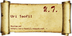 Uri Teofil névjegykártya
